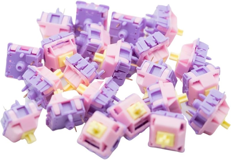 Zkeebs C³ Equalz x TKC Banana Split 62g / Tangerine 5-Pin Linear Switches for Custom Gaming Mechanical Keyboards (Banana Split, 35 Switches) - Image 2